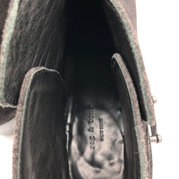 Rag & Bone Harrow Suede Block Heel Ankle Boots Booties size 38/8 - Picture 9 of 13